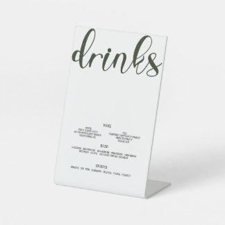 Drinks Menu Artificial Grass Pedestal Sign