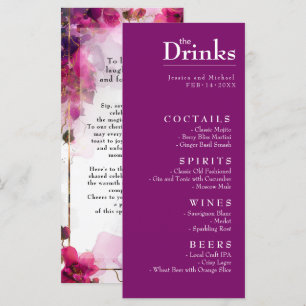 Drinks menu Fuchsia Enchantment: Watercolor