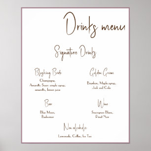 Drinks Menu Wedding Poster