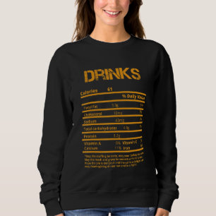 Drinks Nutrition Facts Label Foods Thanksgiving Ch Sweatshirt