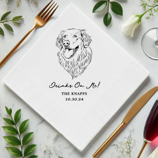 Drinks On Me Custom Pet Cocktail Napkins Wedding