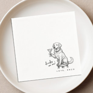 Drinks On Me Cute Fun Dog Cocktail Napkins