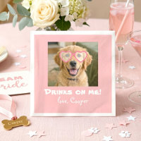 Drinks on Me Cute Fun Dog Photo Modern Pink