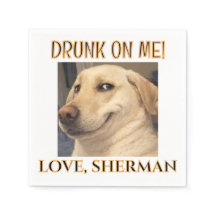 Drinks on Me Cute Fun Photo Modern Dog Wedding