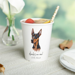 Drinks On Me! Dobermann Dog Pet Wedding Paper Cups