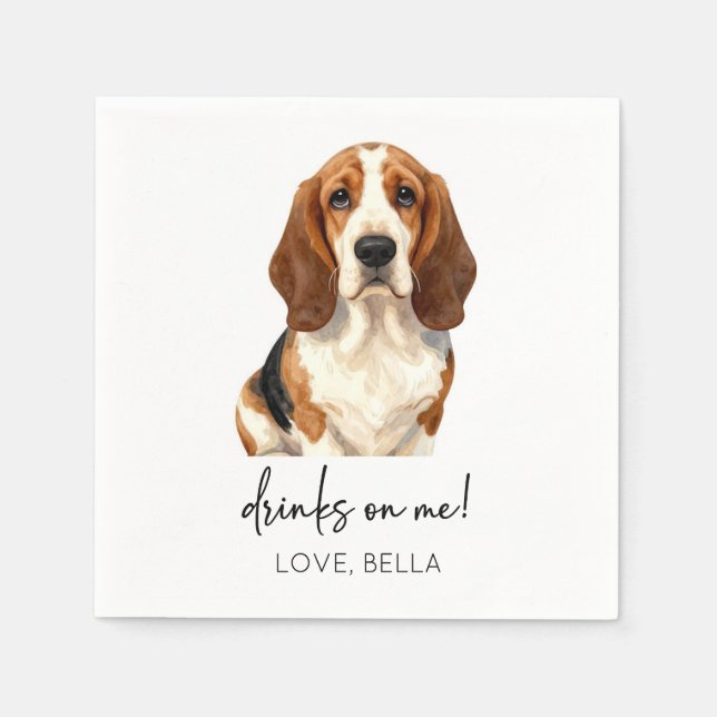 Drinks On Me! Dog Wedding Napkin (Front)