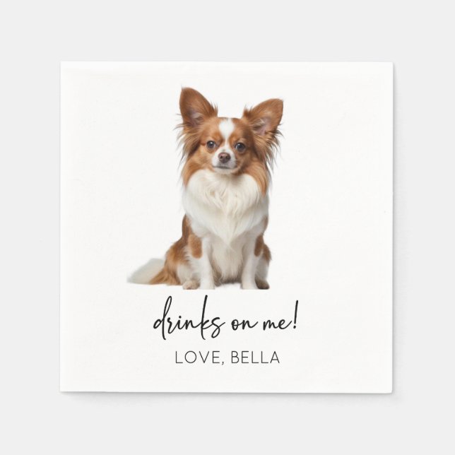 Drinks On Me! Dog Wedding Napkin (Front)