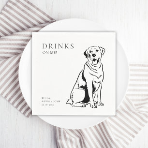 Drinks on Me Dog Wedding Napkin