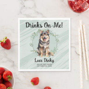 Drinks on Me! Finnish Lapphund Photo Wedding Napkin
