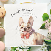 Drinks On Me French Bulldog Watercolor Fun Dog
