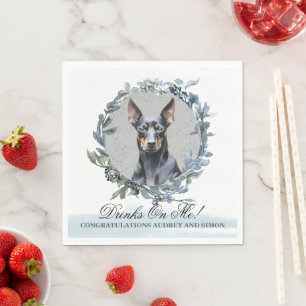 Drinks on Me! German Pinscher Dog Pet Napkin