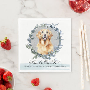 Drinks on Me! Golden Retriever Dog Pet Napkin