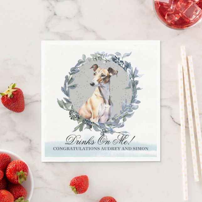 Drinks On Me! Greyhound Dog Pet Napkin (Insitu)
