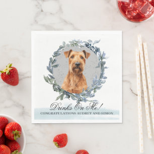 Drinks on Me! Irish Terrier Dog Pet Napkin