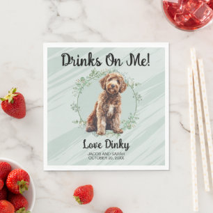 Drinks On Me! Labradoodle Dog Pet Napkin
