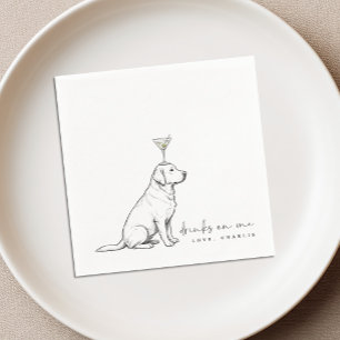 Drinks on Me Labrador Retriever Wedding Napkin