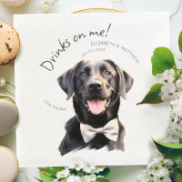 Drinks On Me Labrador Watercolor Fun Dog Pet