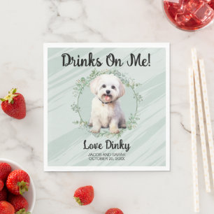 Drinks On Me! Maltese Dog Pet Napkin