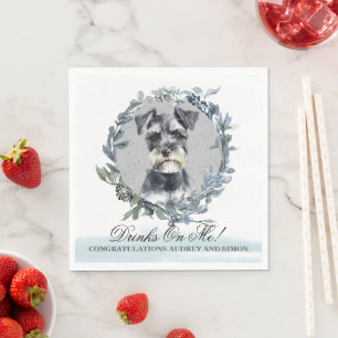 Drinks On Me! Miniature Schanuzer Dog Pet Napkin