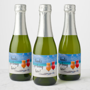 Drinks on the Beach Wedding Mini Sparkling Wine La Sparkling Wine Label