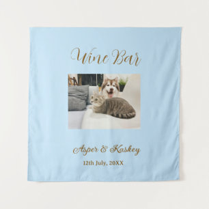 Drinks on us open bar pet photo wedding couple dat tapestry