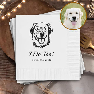 Drinks On Us Pets Custom Hand Drawing Wedding Napkin