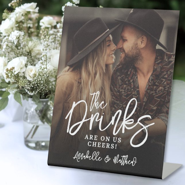 Drinks On Us Photo Wedding Sign (Drinks On Us Photo Wedding Sign )