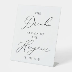 Drinks on Us Wedding Sign Minimalist Elegant