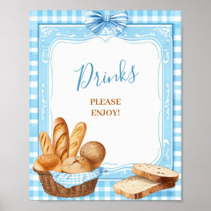 Drinks Please Enjoy Baby Shower Sign Bakery Blue