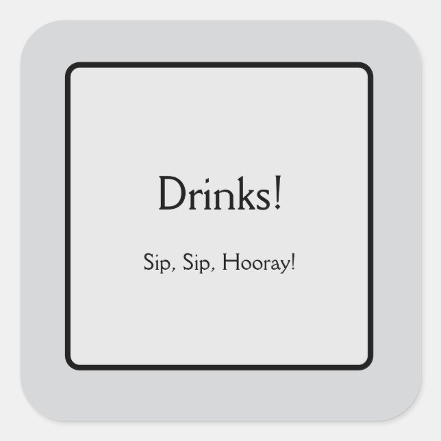 Drinks Square Sticker (Front)