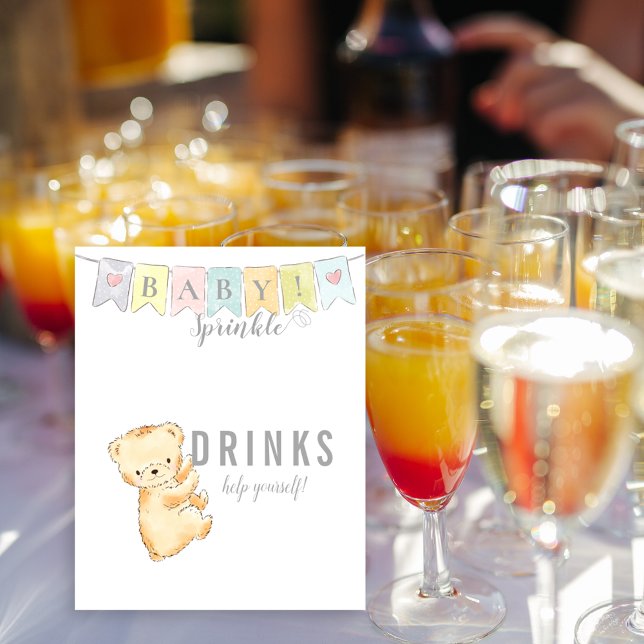 Drinks Table Sign Baby Sprinkle Bear and Banner (Creator Uploaded)