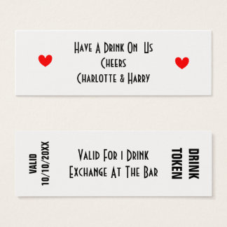 Drinks Token For Guests Personalised