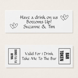 Drinks token - Have a Drink on Us! Weddings, Party