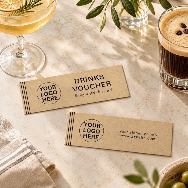 Drinks Voucher l Rustic Kraft Gift Certificate  (Creator Uploaded)