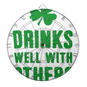 Drinks Well With Others St. Patrick's Day Tee Dartboard
