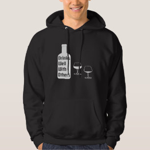 Drinks well with others wine lover great mum hoodie