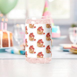 Drinkware Set Breakfast Pancakes Can Glass