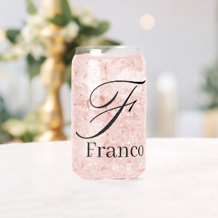 Drinkware Set Letter F Can Glass