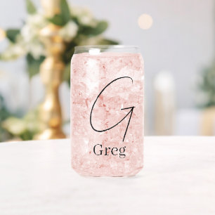 Drinkware Set Letter G Can Glass