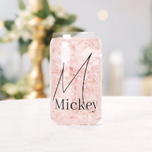 Drinkware Set Letter M Can Glass