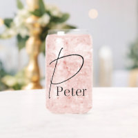 Drinkware Set Letter P Can Glass