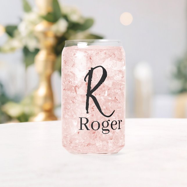 Drinkware Set Letter R Can Glass (Insitu (Wedding))