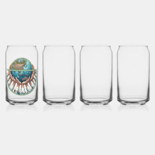 Drinkware Style: Printed Can Glass, Set: Set of 4, Can Glass