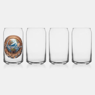 Drinkware Style: Printed Can Glass, Set: Set of 4, Can Glass