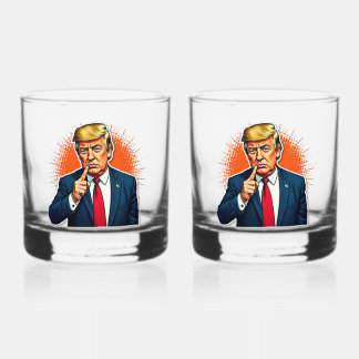 Drinkware Style: Printed Rocks Glass, Set: Set of Whiskey Glass