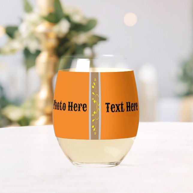 Drinkware Style: Printed Wine Glass photo | text. (Insitu (Wedding))