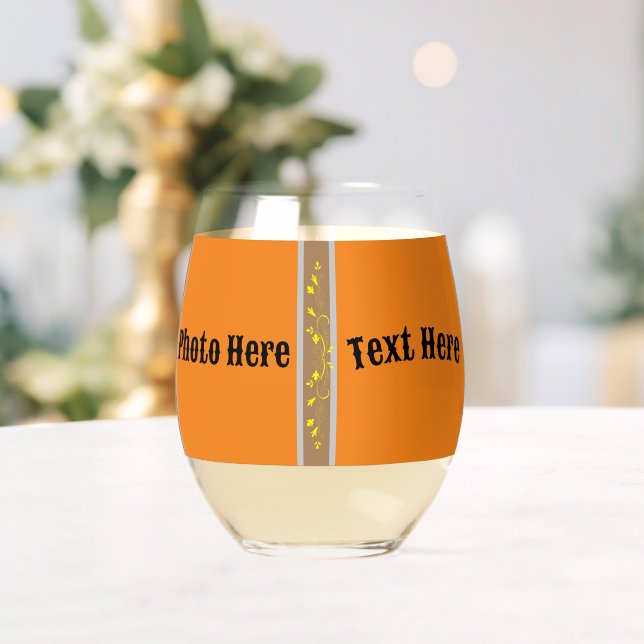 Drinkware Style: Printed Wine Glass photo | text. (Insitu (Wedding))