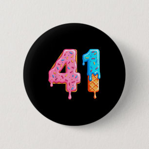 Drip 41 Meme Cool Baseball Style Number Forty One  6 Cm Round Badge