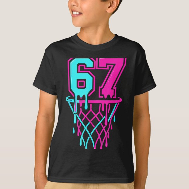Drip 67 Basketball Six Seven Meme Game Day 6 7 Tee (Front)