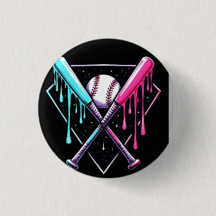 Drip Baseball Bat Magic – Neon Splash Home Plate 3 Cm Round Badge